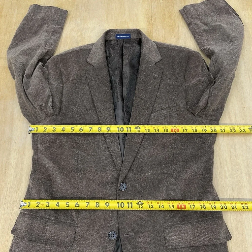 Stafford‎ Corduroy Blazer Jacket Sport Coat Mens 40R Slim Fit Brown Cotton